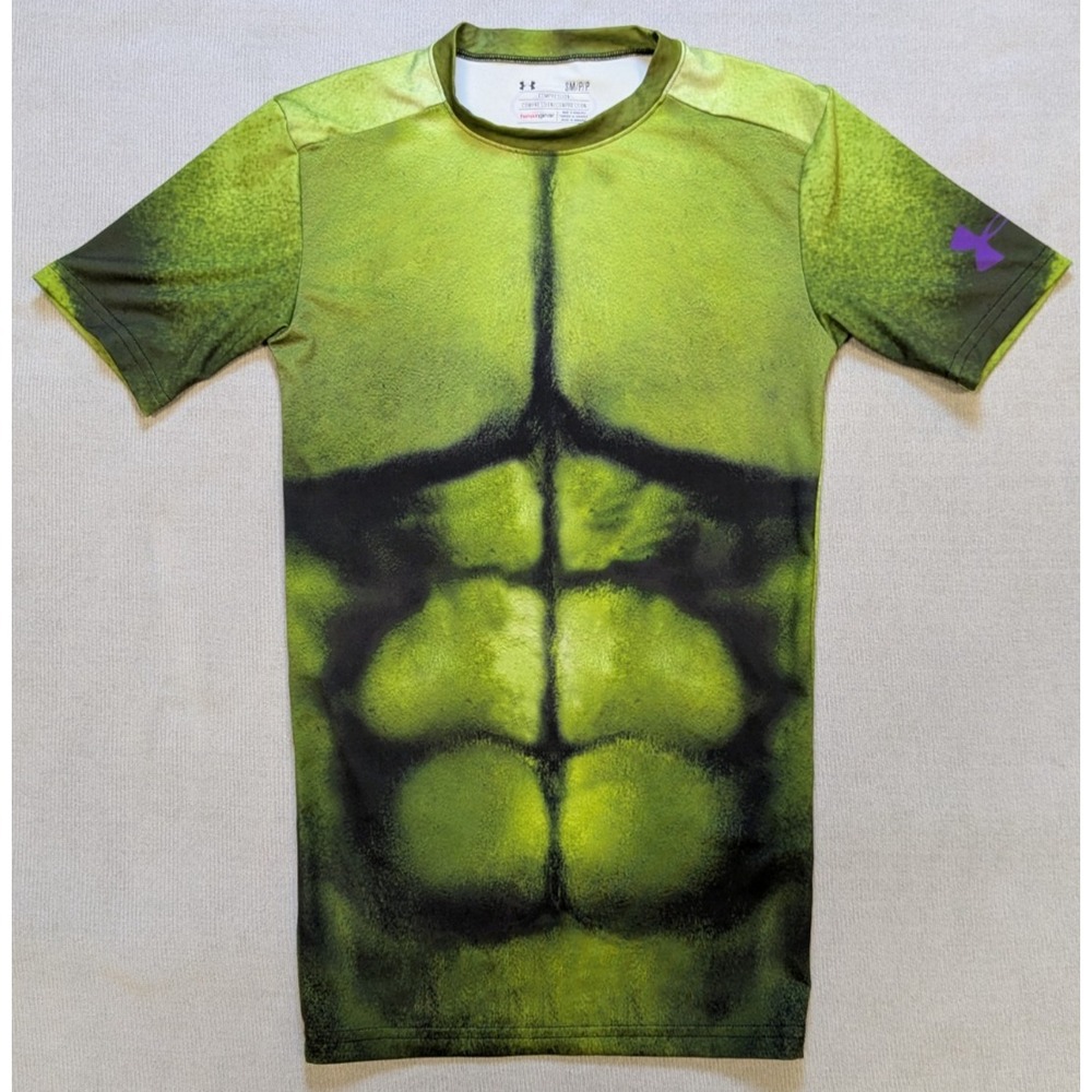 Under Armour Compression Shirt Mens Small Hulk Marvel Avengers Alter Ego Gym